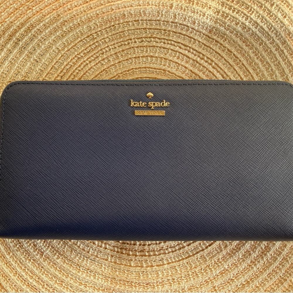Pre-owned Very Good Kate Spade Midnight Blue Wallet